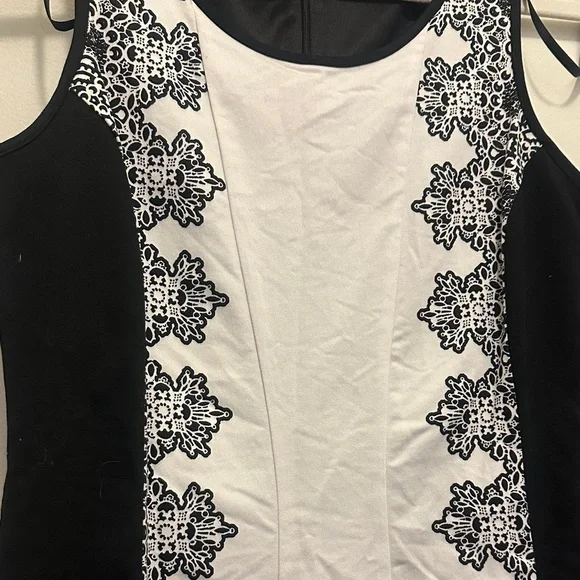 Worthington Black and White Sleeveless Dress - Picture 3 of 5